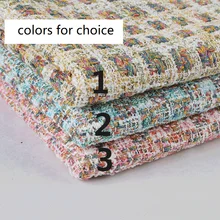 Шерстяная твидовая ткань в клетку с блестящей линией 5" в ширину по метрам