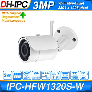 

Dahua Original IPC-HFW1320S-W 3MP WiFi 30M IR IP67 SD Card Slot Smart IR BLC HLC DWDR Wireless Upgradeable Mini Bullet IP Camera