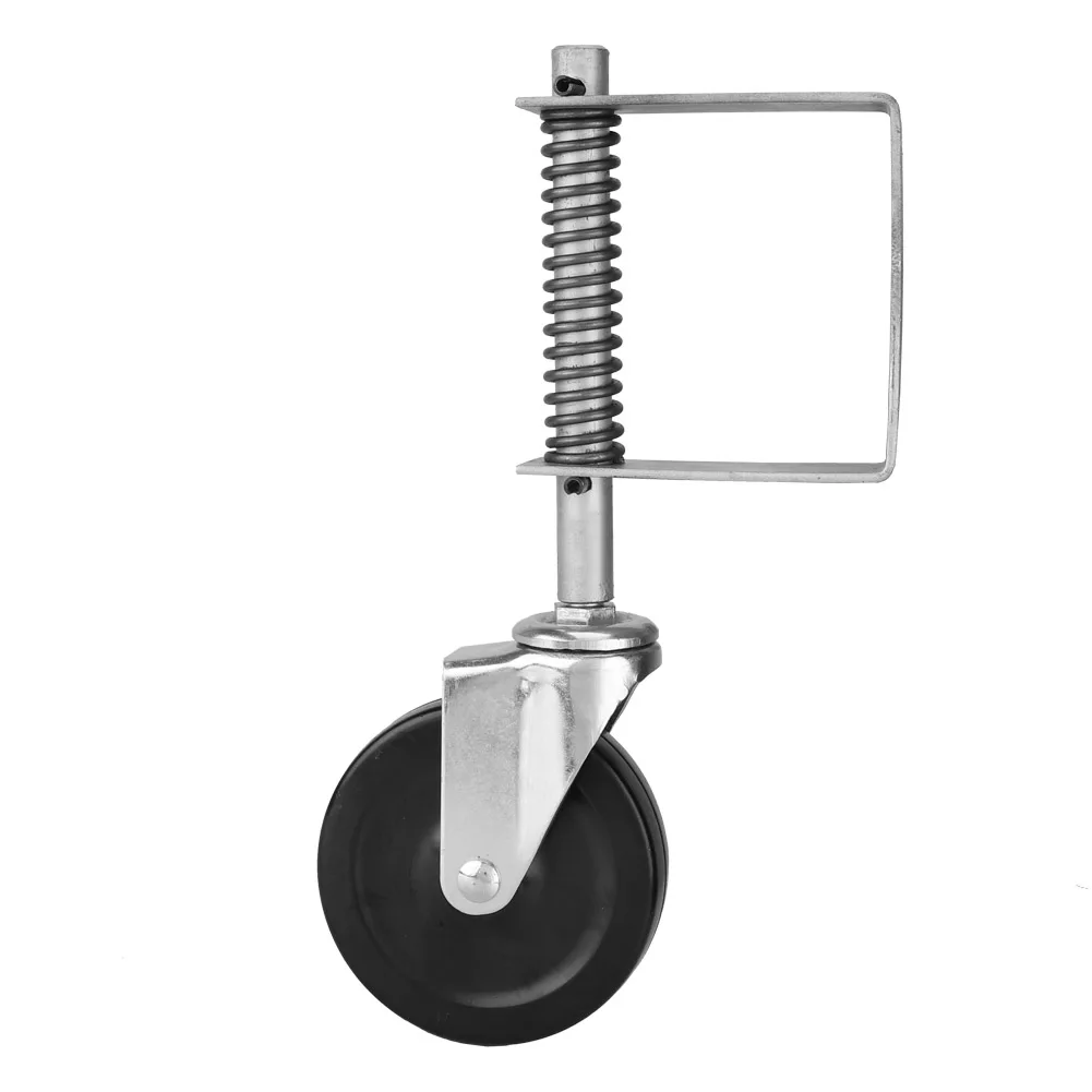 4 Inch Rubber Gate Wheel Spring Loaded Swivel Caster Heavy Duty 220lbs Load Capacity | Обустройство дома