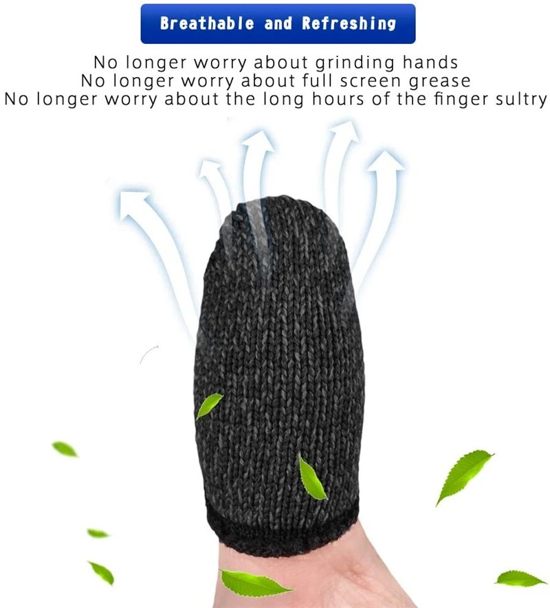 Gaming Trigger Controller 1 Pair L1 R1 Breathable Mobile Game Controller Finger Sleeve Touch Trigger for Fortnite PUBG Mobile Rules of Survival Gatillos