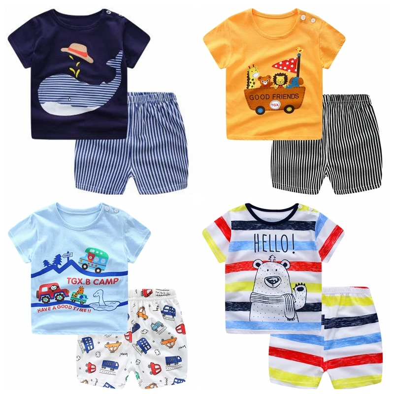 2 шт./компл. летний комплект одежды для мальчиков и девочек | Мать ребенок