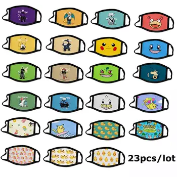 

23pcs/lot Cute LOGO 3D printing black mask dust-proof hanging ear mask personalized spoof cross-border breathable mask