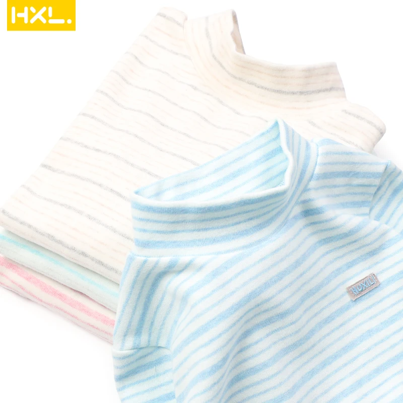 

2019 Autumn New Kids T-shirts Striped Middle collar Cotton Soft Fabric Baby Boys Girls Long Sleeved Bottoming shirt Top Tees