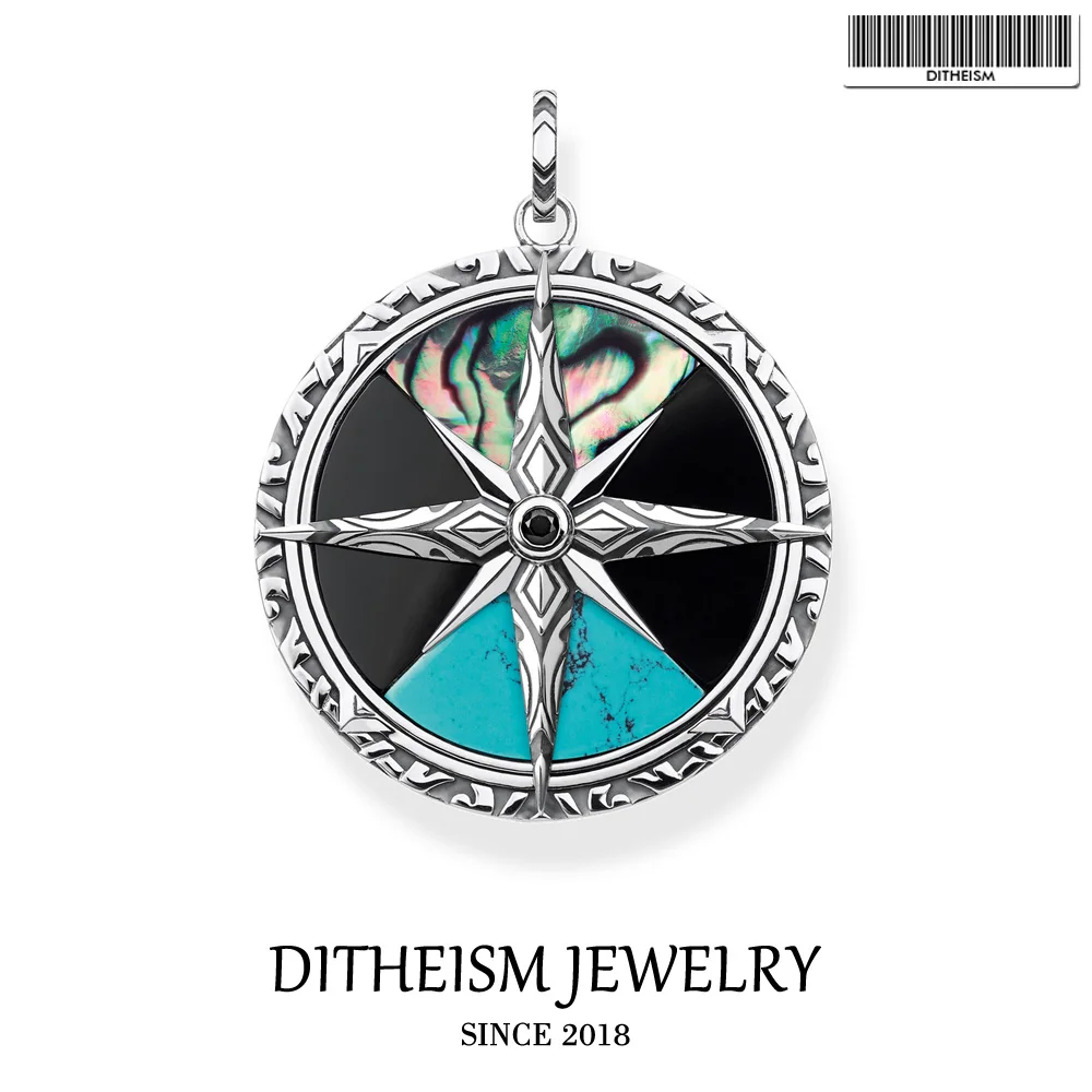 Кулон с крупным компасом ожерелье из стерлингового серебра 2019 пробы подвеской в