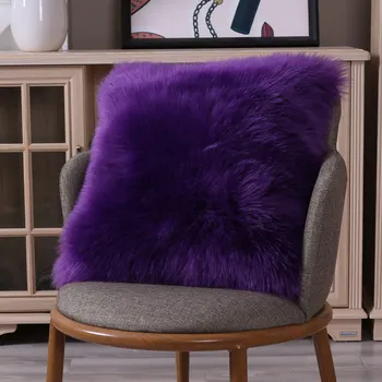 

45X45CM Plush Pillow Case Wool Cushion Cover One Side Faux Fur Sofa Bed Pillowcase Cover Pillow Cover For Home Sofa Decor
