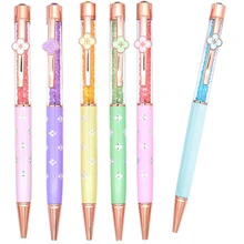 

100Pcs Four Leaf Clover Bling Crystal Diamond Metal Ballpoint Pen Lady And Girl Perfect Gifts Office School Stationery Black Ink
