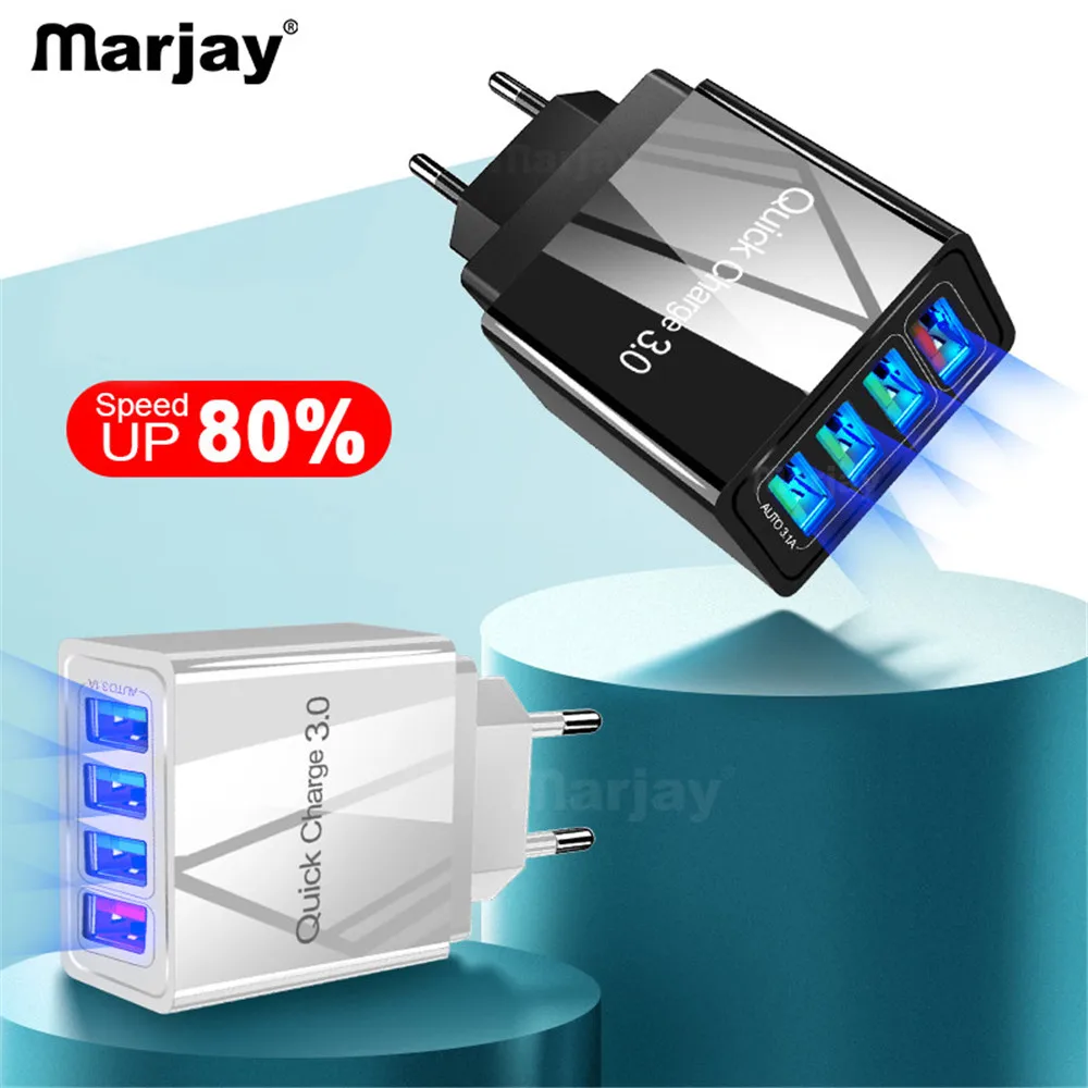 Marjay USB зарядное устройство быстрое 3 0 для мобильного телефона iPhone samsung Xiaomi huawei ЕС