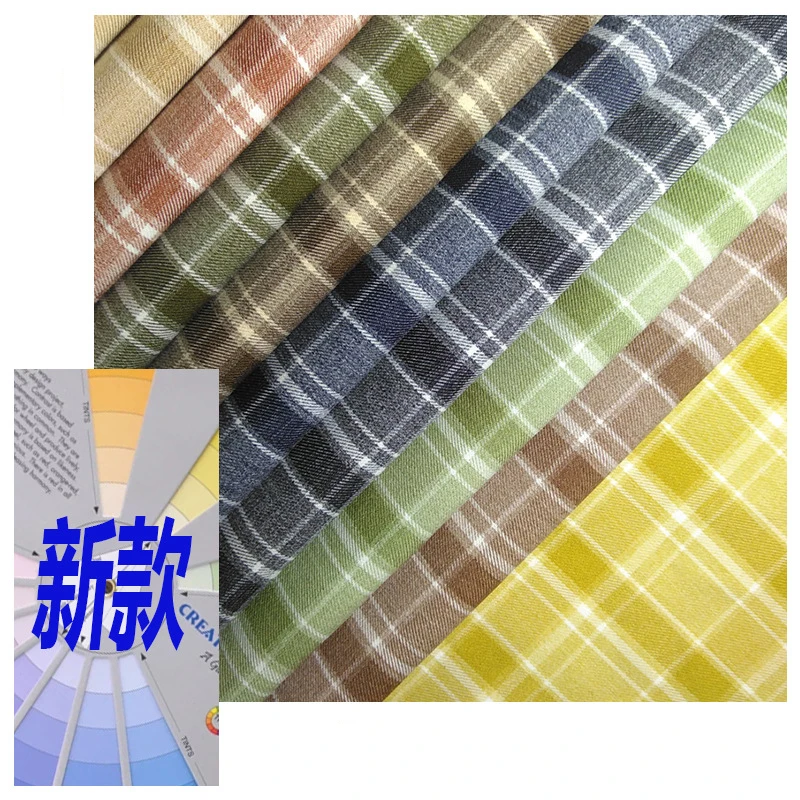 

New Arrival Wholesale Polyester Four-sided Elastic Plaid Fabrics Japanese Korean Spring Summer Skirt and Trousers Fabrics