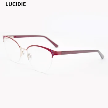 

LUCIDIE Vintage Cat Eye Metal Frame Eyeglasses Men Women Glasses Retro Optical Prescription Clear Lens Eyewear Computer Glasses