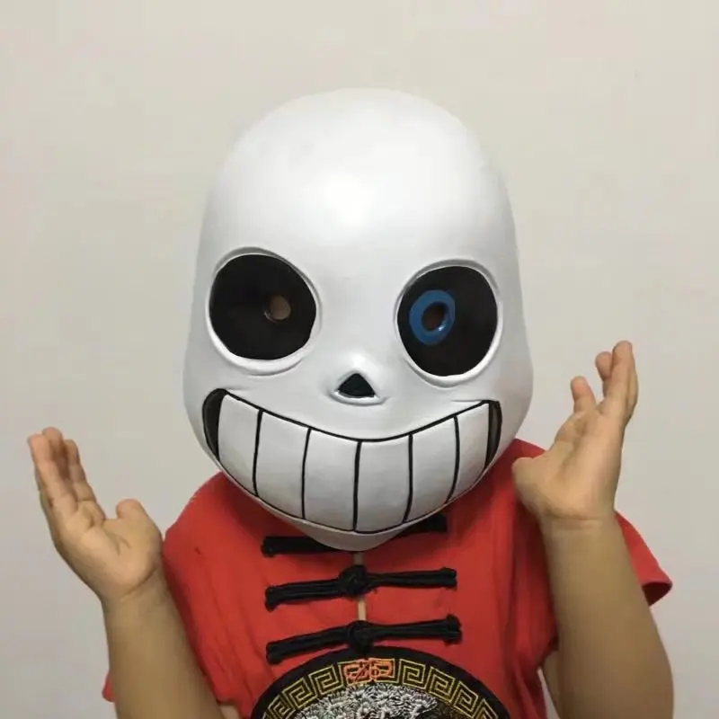 Маска для косплея Undertale Sans латексная маска головной убор с черепом на Хэллоуин