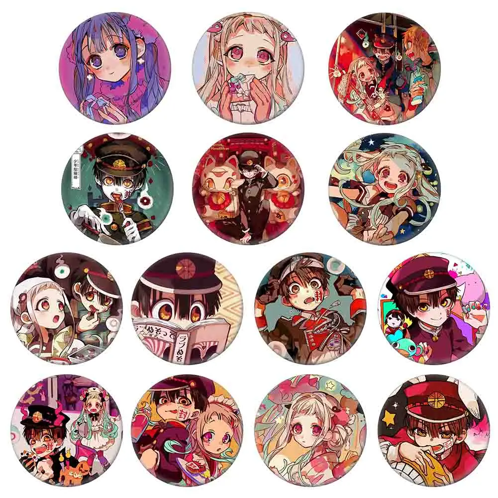 Toilet-Bound Hanako-kun Anime Badges Jibaku Shounen Nene Metal Badge Pins Button Brooches For DIY Clothes Backpack Decor |
