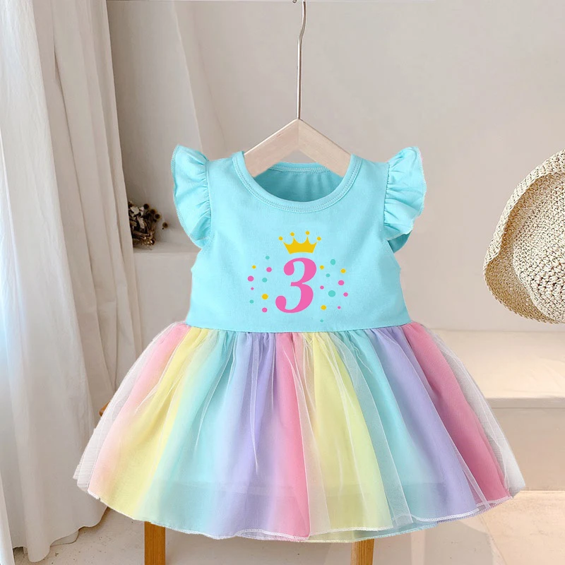 de aniversário, vestido para meninas, tamanho 1 a 4, verão