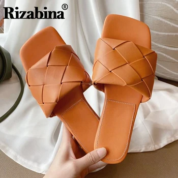

RIZABINA 6 Colors Women Sandals Shoes Fashion Solid Slippers Ladies' Stylish Low Heels Shoes Women Casual Footwear Size 33-40