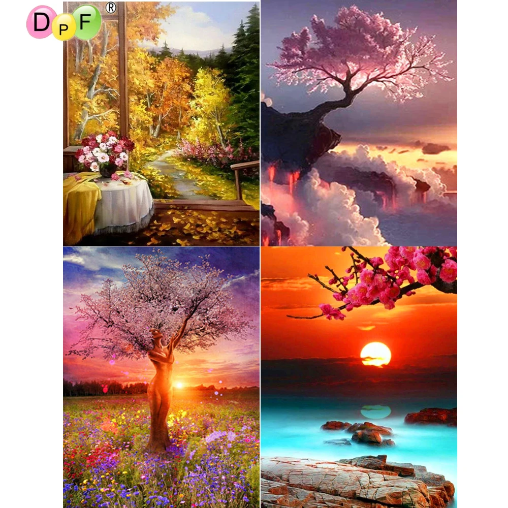 DPF 5D Round/Square full Diamond Painting Cross Stitch tree Crafts Embroidery Mosaic Needlework kits Home Decor | Дом и сад