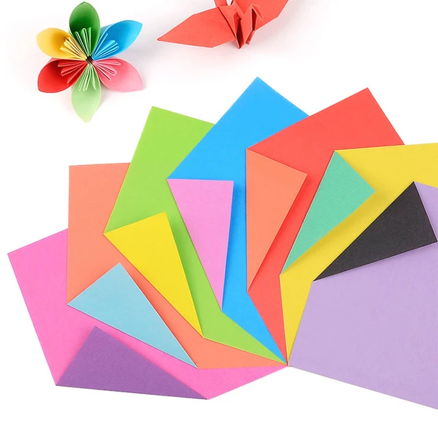 100 Sheets Colored Paper Colorful Cardstock Origami Square Colorful Papers  Kids Child - AliExpress