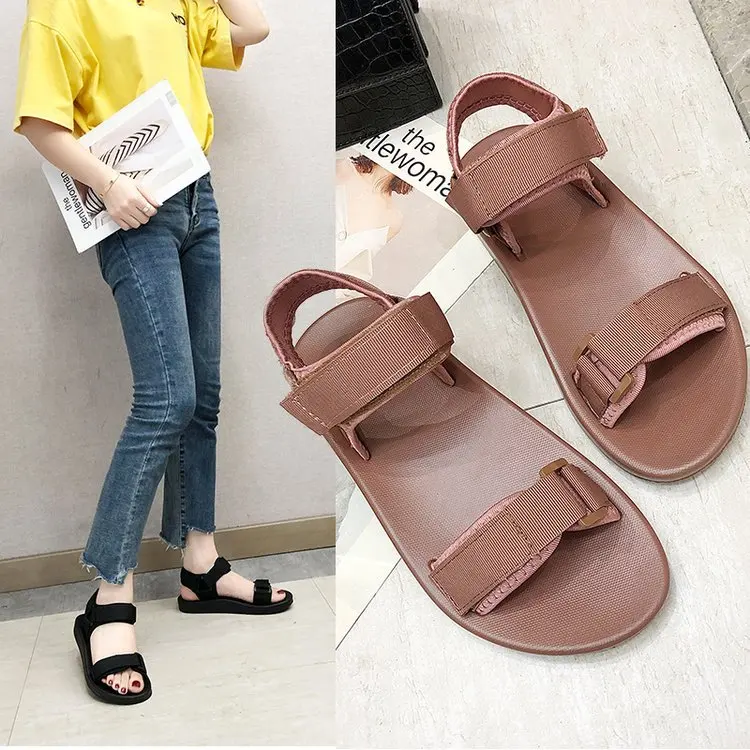 

Sandals Student Korean-style 2019 Summer New Style Velcro Casual Versatile A- line with Rome Flat