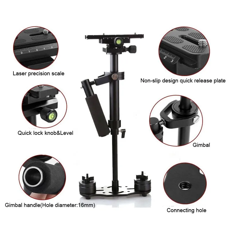 Steadicam de Alumínio + Bolsa de Transporte para Fotografia de Câmera de Vídeo Steadycam 40 cm 60 80 Estabilizador Handheld de Vídeo Dslr S40 - S60 S80 - Image 6