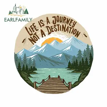 13cm x 12.7cm for Life Is A Journey Mountain Refrigerator Car Stickers Bumper Laptop Decal