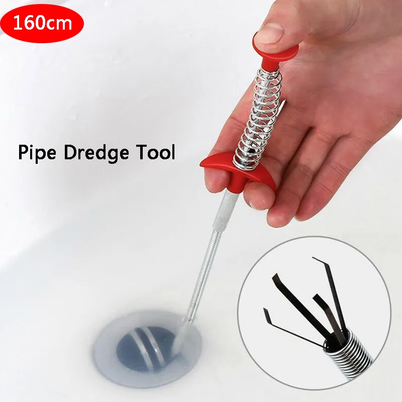 160/260cm Spring Pipe Dredging Tool Drain Snake Cleaner Sticks Clog Remover  Flexible Wire Drain Cleaning Tools for Kitchen - AliExpress