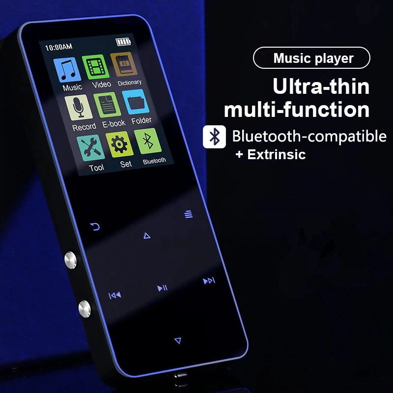 Bluetooth-compatible Mp3 Player Hifi Metal Portable Music Walkman with Fm Radio Recording Built-in 32G Touch Key 1.8 Inch Screen