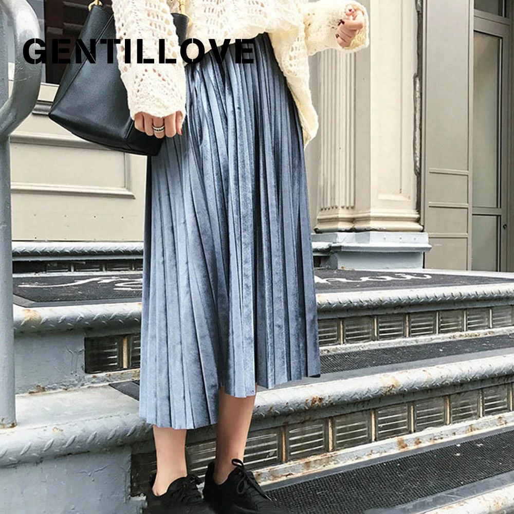 Женская замшевая Юбка миди Gentillove повседневная однотонная длинная