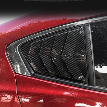 

For Mazda 3 M3 Axela 2019 2020 Sedan Version ABS Carbon Tail Rear Window Louvers Shutters Cover Trim 2pcs Auto Car Accessories