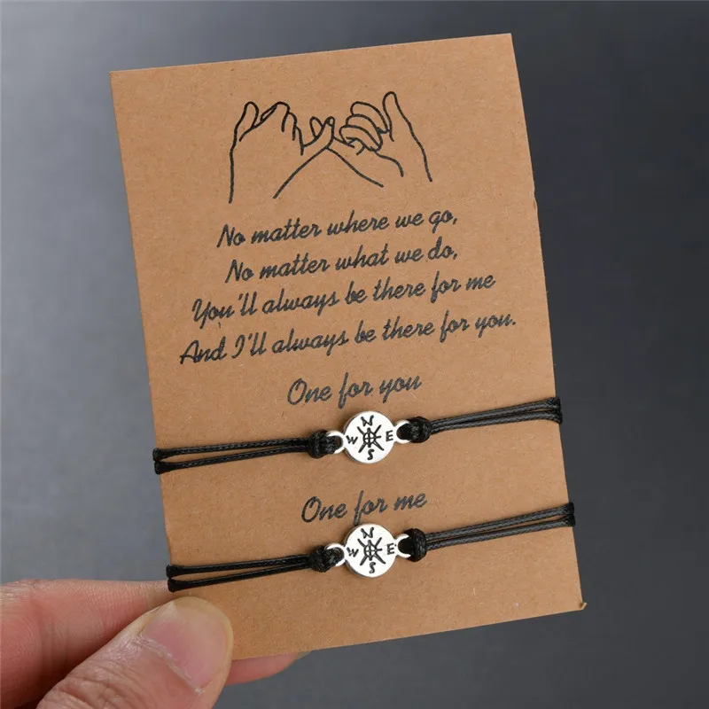 New Handcuff Charm Bracelet For Friendship Couples 2pcs/set Volcanic Stone Bracelets Bead Bangles Women Man Lucky Wish Jewelry