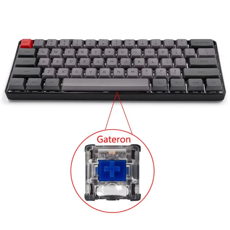 RGB LED Backlit Wired Mechanical Keyboard Portable Waterproof Mini Gaming Keyboard 61 PBT Keycaps