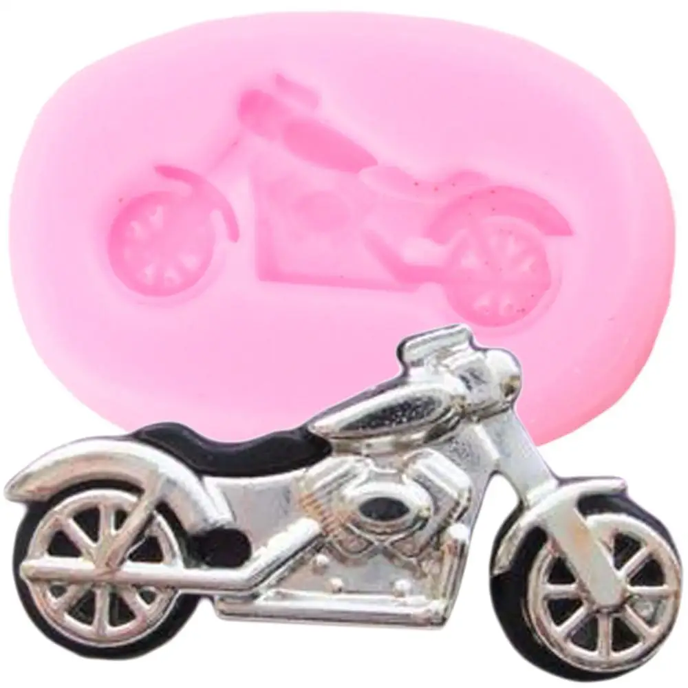 

Motorcycle Silicone Molds Fondant Moulds DIY Baby Birthday Cake Decorating Tools Chocolate Candy Fimo Clay Mould