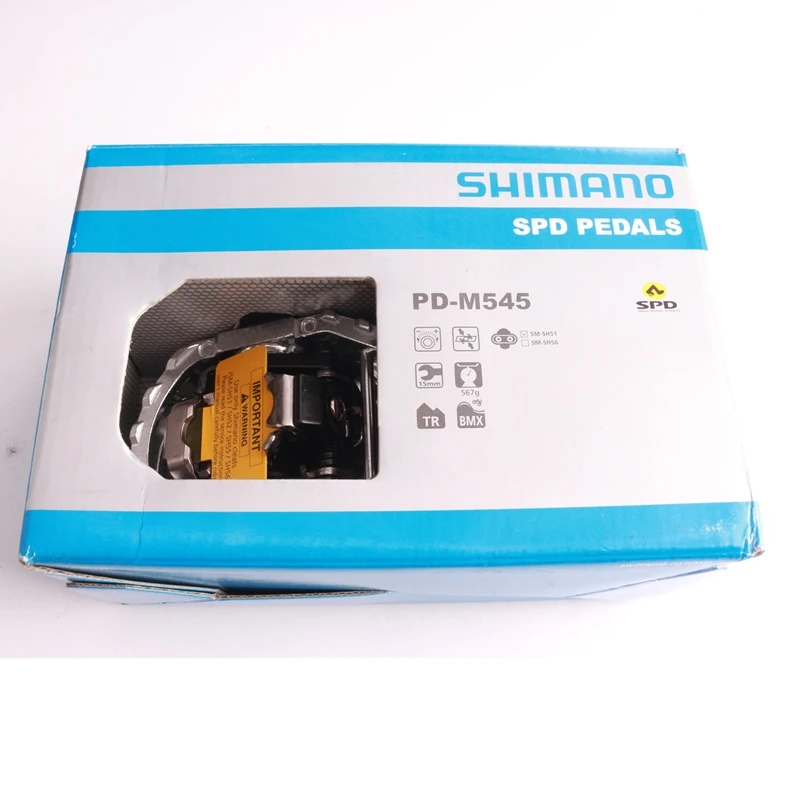 Shimano, велосипедные SPD PD-M545, MTB, внедорожные, спортивные, без клипса, педали, 9/16 дюймов, SM-SH51, Шимано, детали для велосипеда с оригинальной коробкой Shimano