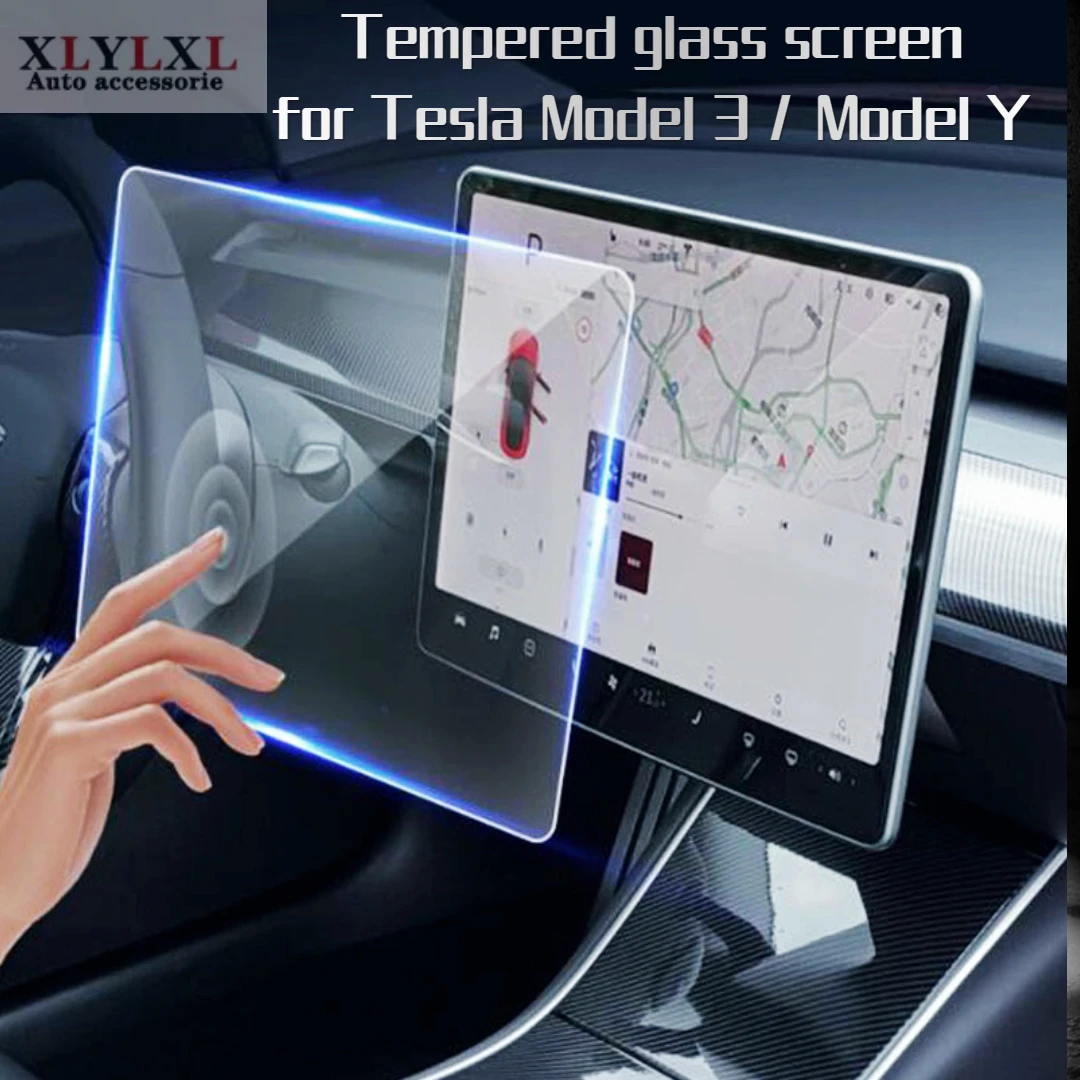 Touch Screen Tempered Glass Screen Protective Film For Tesla Model 3
