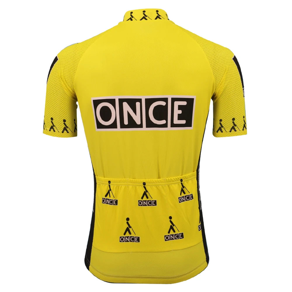 Yellow ONCE team велосипедная майка мужская с коротким рукавом mtb Джерси ropa ciclismo для езды на велосипеде одежда для велоспорта