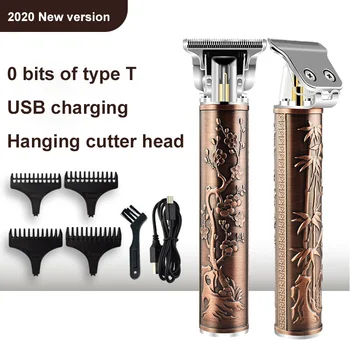 

Metal Electric Professional T-type Trimmer Wireless Oil Head Hair Clipper Scissors Set USB Rechargeable Men Barber Hair Cutting