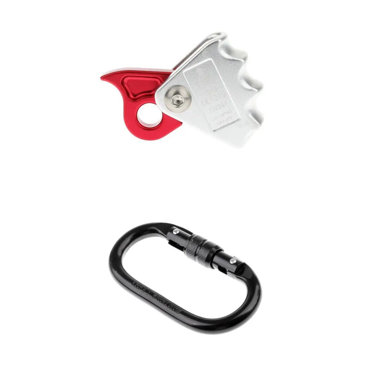 Outdoor Climbing Mountaineering Rope Grab Protecta + O Shape Screw Locking Carabiner for Rappelling Anchoring Rigging Engineer
