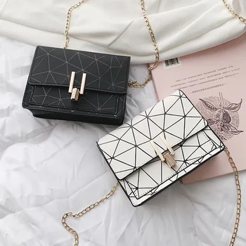 

Bag female 2020 new small square bag Korean stitching chain bag wild shoulder messenger bag girl small shoulder bag