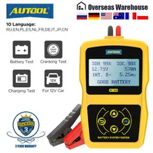 AUTOOL-testeur de batterie de voiture, numérique automobile, outil de Diagnostic de batterie automobile, analyseur de charge véhicule sur manivelle 12V, BT360