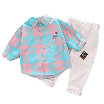 

baby boy clothing set autumn cotton gentleman outfits infant boys clothes formal top+pants 2pcs outfit for toddler