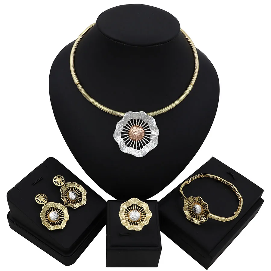 TSROUND High Quality Choker Necklace Dubai Round Lemon Shape Wedding Bridal Fashion Jewelry Sets For Women | Украшения и