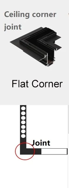 Ceiling Corner joint Алюминиевые потолочные встраиваемые подвесные креативные 0,5 м 1 м светодиодный фонарики на магните направляющие потолочные светильники - Испускаемый цвет: Ceiling Corner joint