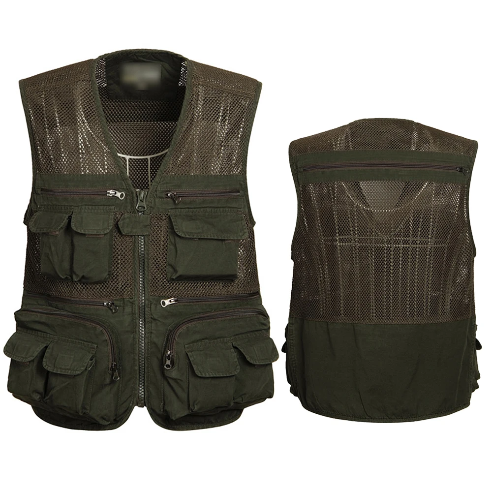 

Breathable Fishing Mesh Vest lightweight designed Mutil-Pocket Photography Waistcoat Jacket PLUS Size