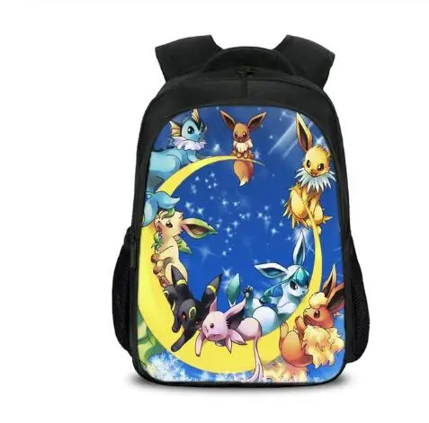 Аниме Рюкзак Pokemon Карманный Монстр школьная сумка Ash Ketchum/Пикачу школьные рюкзаки для девушек мальчиков рюкзак для переноски детей Детский рюкзак для книг - Цвет: picture color