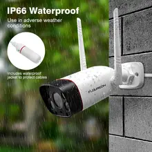 Floureon, новинка, беспроводная WiFi камера, 1080 P, обнаружение движения, двойной светильник, IP камера, ночное видение, IP66, для наружной безопасности