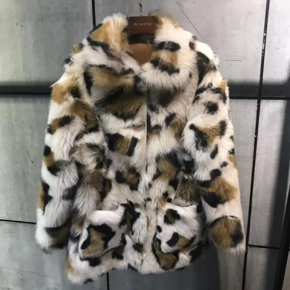 

Real fur coat women plus size 2019 winter coat women Leopar print natural Tuscany fur jacket double faced leather jackets coats