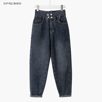 

High Waist Blue Vintage Women Mom Jean Pants 2020 Spring Autumn Streetwear Loose Ladies Denim Jean Trousers Femme