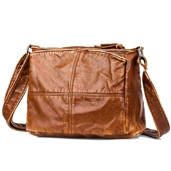 

Casual Woman PU Leather Shoulder Bag Solid Soft Zip Crossbody Versatile Travel Purses And Luxury Handbags Women Bags Designer