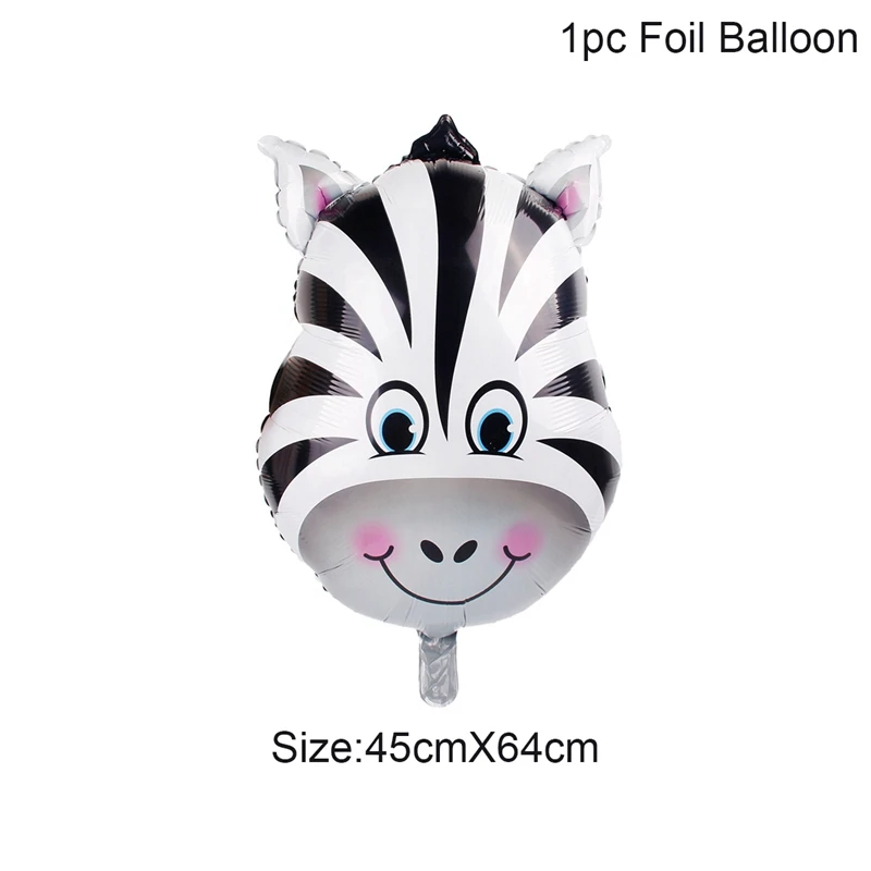 zebra balloon FENGRISE джунгли баннер на день рождения Amimal гирлянда на день рождения бумажная гирлянда флаг пальмовый лист баннер Babyshower сафари животное Вымпел - Color: zebra balloon
