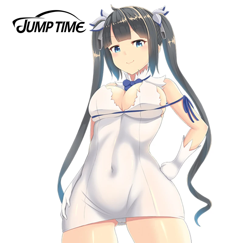 Автомобильная наклейка JumpTime 13 см x 8,3 см, Kawii Girl Hestia, аниме, внешнее стекло, заднее ветровое стекло, автомобильный Стайлинг, декоративная наклейка