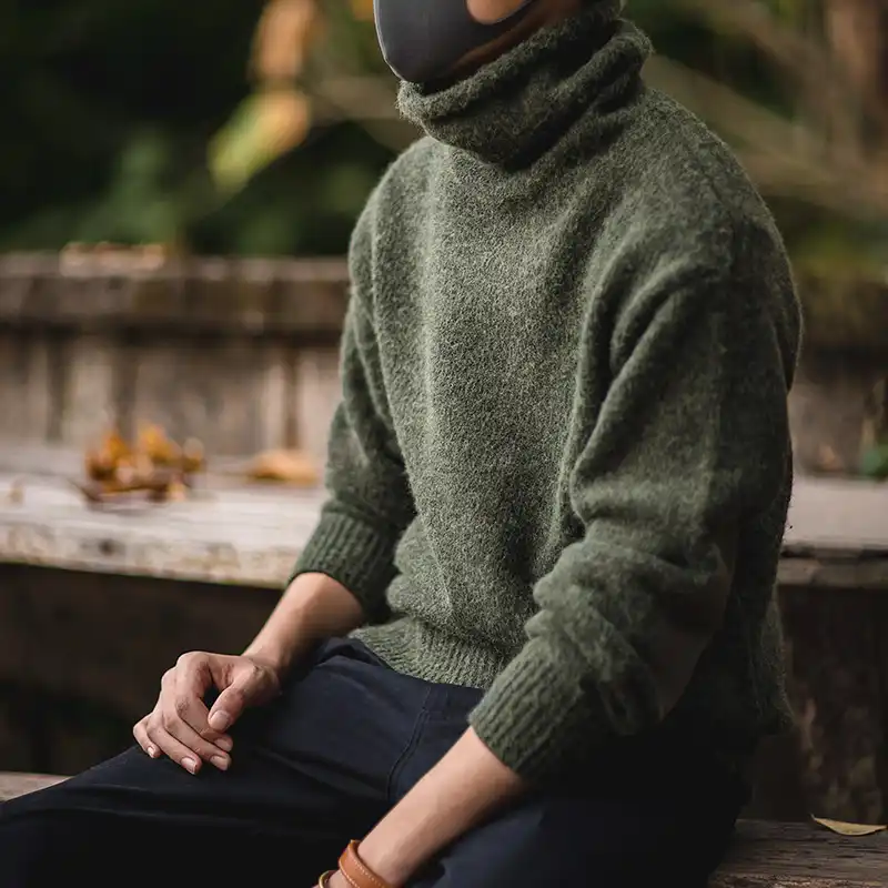 green turtleneck for men