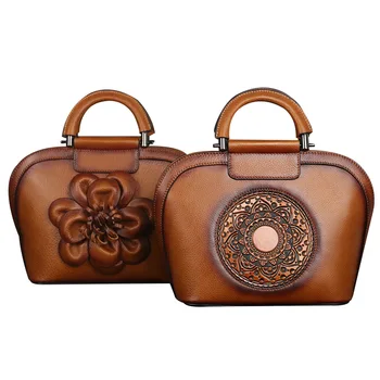 

Leather handbag wind restoring ancient ways spend totem head layer cowhide handbag acrossbag Europe single shoulder luis vuiton