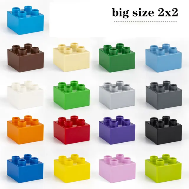 Thin Brick 2x2 10pcs/lot DIY Classic Education Building Blocks Compatible With lego Large Bricks plastic Toys For Children 1